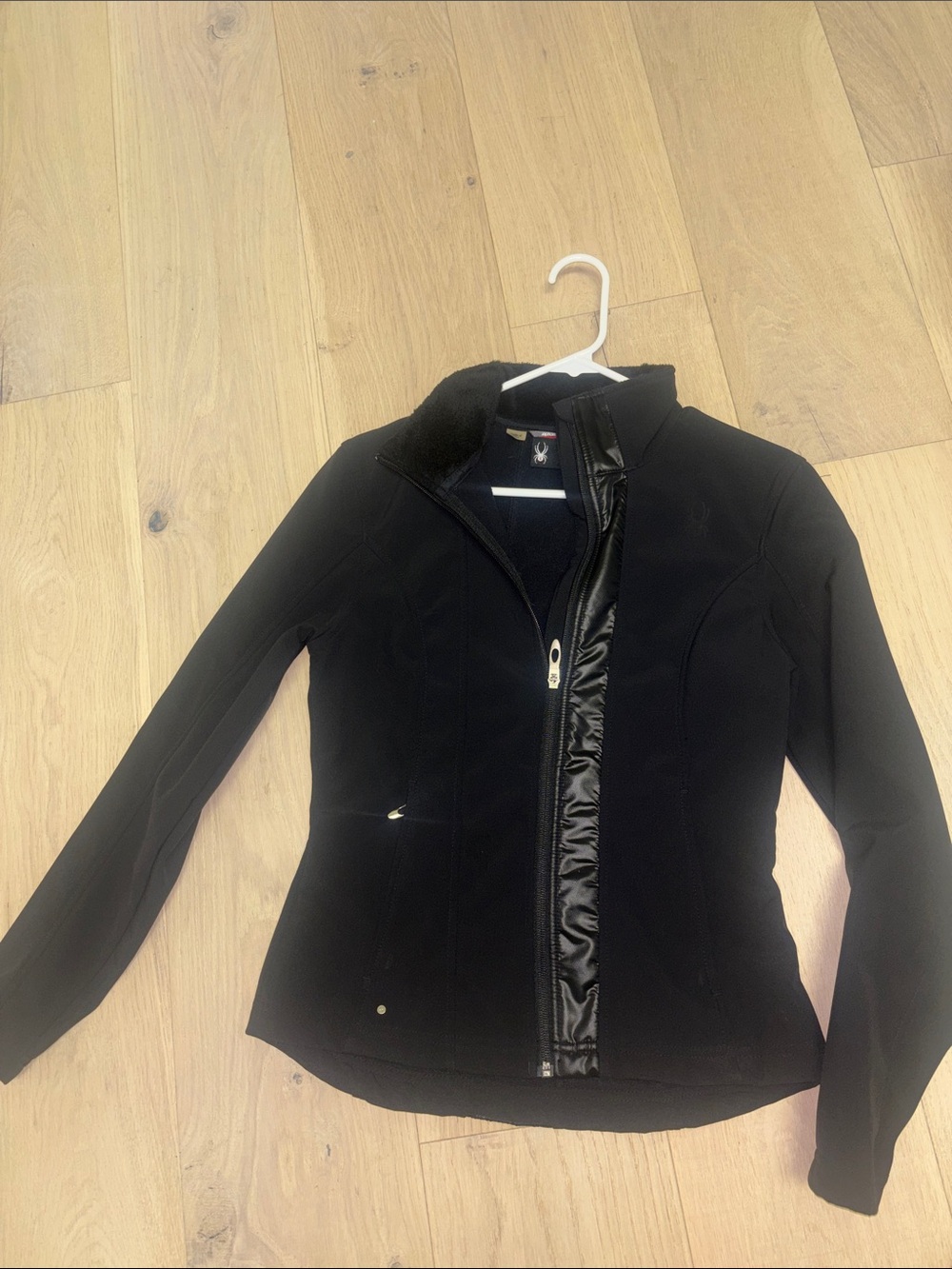 Spyder Black Women's Jacket with Shiny Zip